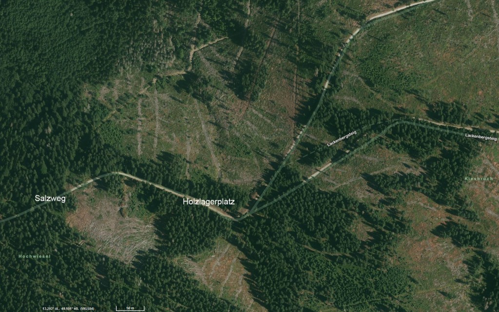 Satellitenbild Holzlagerplatz
