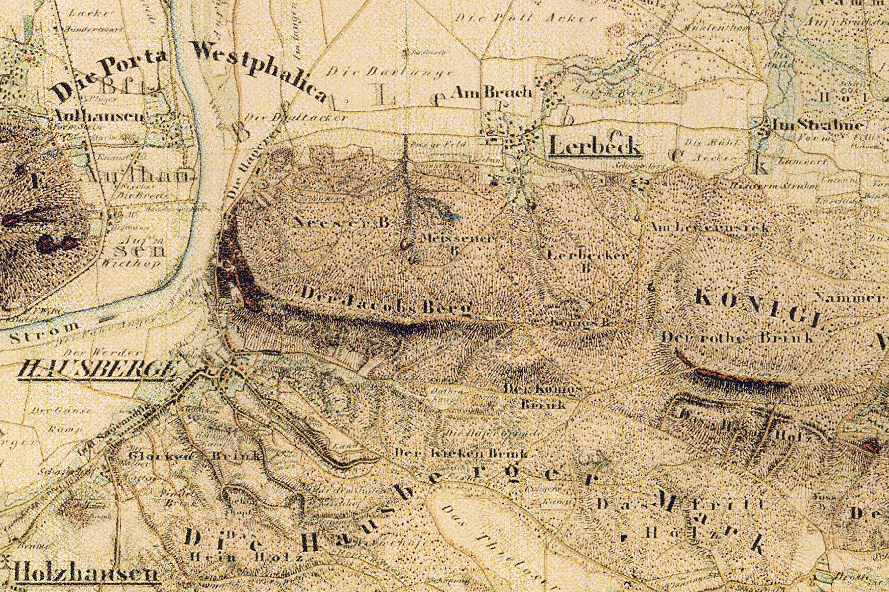Preußische Uraufname von Porta Westfalica 1836-1850